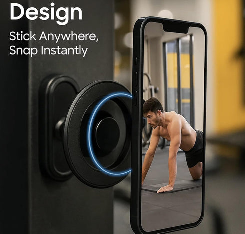 meexzoom 360 Magnetic Phone Holder for Gym, Rotation Adjustable Strong Magnets, Gym Accessories, Phone Mount to Metal