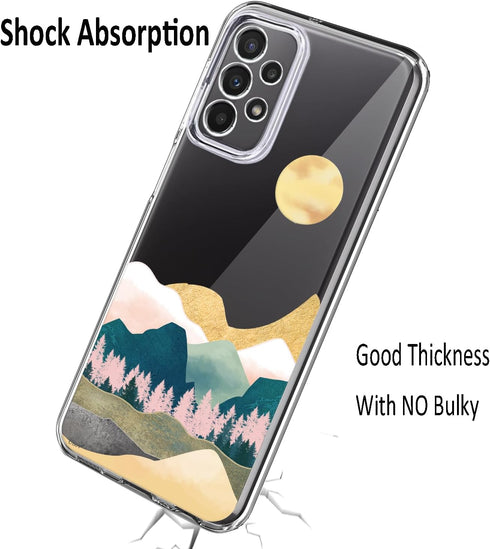 Unov Case for Samsung Galaxy A23 5G, Clear Soft TPU Shock Absorption Slim Embossed Pattern Back Cover (6.5 inches)