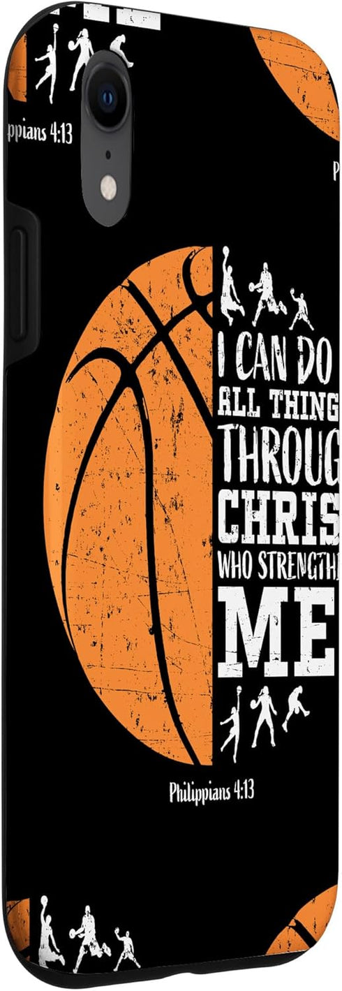 Philippians 4:13 iPhone XR Basketball Phone Case for Teen Boys & Kids - Perfect Gift!