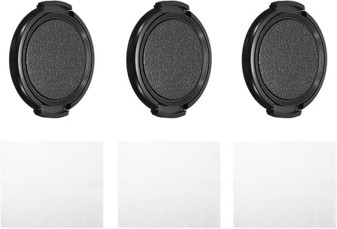 PATIKIL 43mm Lens Cap, 3 Pack Sides Pinch Snap Cover for Front Lens with Cloth