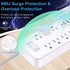 Roopersnake 8 4 Ports(1 Bluetooth Portable Speakers Extension Cord Surge Protector Power Strip - Flat Plug Braided
