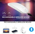 KLO Bluetooth Mouse, 4 Modes Rechargeable, 3.0/5.2 + USB-2.4G/Type-C, Compatible with MacBook Pro/Air, White
