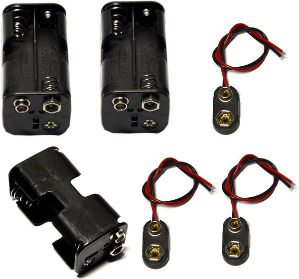 LampVPath 3 Pcs 4 x 1.5V (6V) AA Battery Holder Leads with 3