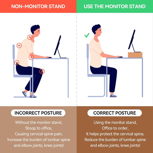 KIRIGEN Wooden Monitor Stand - Desk Stand for Computer/Laptop/TV Printer, Desktop Workspace Organizer (39, Natural)