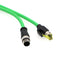 M12 4 Position D-Coded Connector to RJ45 Cat5e Ethernet Cable Assembly - Waterproof Portable 16.5Ft/5M