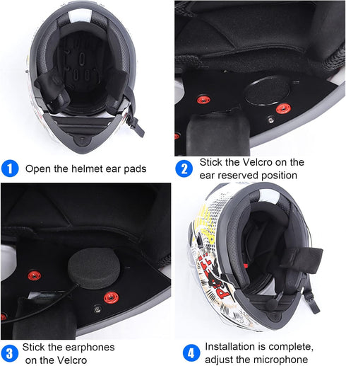 EJEAS E1+ Motorcycle Helmet Bluetooth Headset, Bluetooth 5.1 Speaker with Noise Reduction and Auto Answering Call,