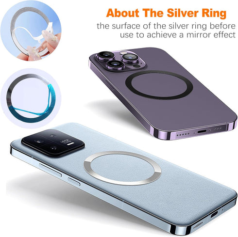 CoguZed 8 Pcs Universal Ring Magnet Sticker, Ultra-Thin Magnetic Adapter for Wireless Charger, Compatible with MagSafe