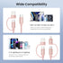Basesailor 4-in-1 USB C to USB C Cable 1ft, 60W Fast Charging Multi Charger Cord for Kindle Fire, Samsung Tab - 2023