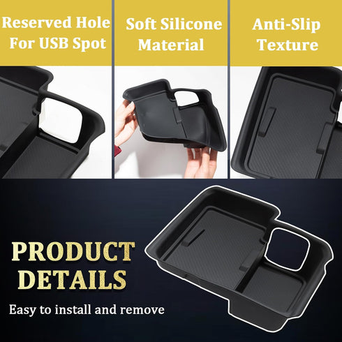 2025 2026 4-Door 2 TOPINSTALL Silicone Wireless Charging Protective Mat Compatible with Ford Bronco Automatic