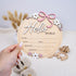 6 Inch Wooden Baby Announcement Sign Round Birth Stat Plaque with Floral and Bow Design (Hello World)