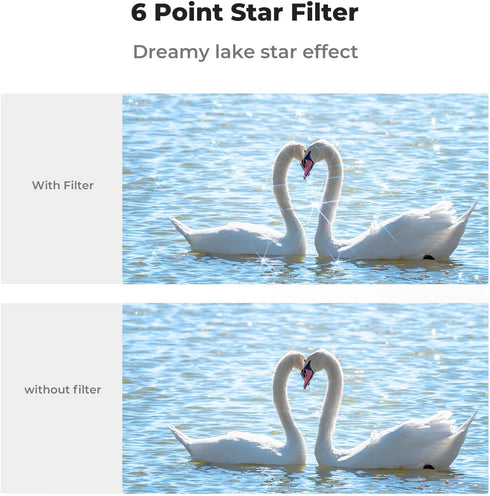 K&F Concept 58mm Star Filters Kit, 3pcs 4 Points 6 Points 8 Points Cross Screen Filters with Cleaning Cloth