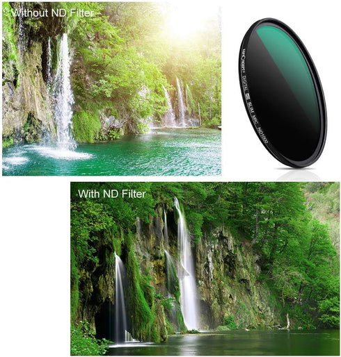 K&F Concept 40.5mm ND1000 CPL Lens Filter Kit (2 Pcs), Neutral Density ND1000 + Circular Polarizer Filter with 24