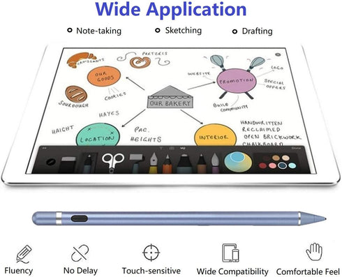 Stylus Pens for Touch Screens, MP2021 Active Digital Pencil Compatible with iPad, iPhone, Other Tablets (Haze Blue)