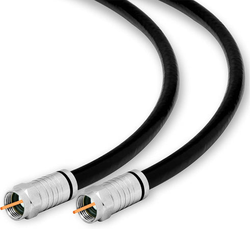 Conext Link RG6 Quad Shield Coaxial Cable, 18 AWG, 3GHz, 75 Ohm, F Connector, Black (3FT) 33001