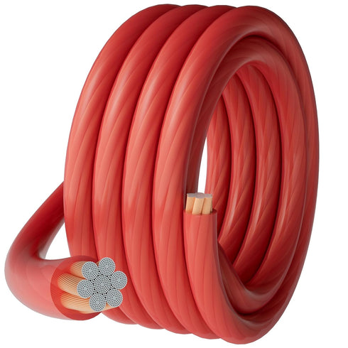 4 Gauge 4 AWG 35 Ft Red Power/Ground Wire Cable, Transparent Flexible Soft Touch Welding Battery Cable for Car Audio,