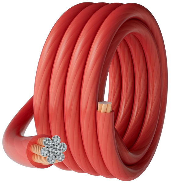 4 Gauge 4 AWG 35 Ft Red Power/Ground Wire Cable, Transparent Flexible Soft Touch Welding Battery Cable for Car Audio,