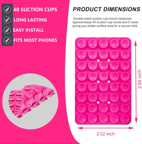 ILKCC Silicone Suction Cup Phone Case Mount Double Sided, Non Slip Phone Accessories Mount, Hands-Free Strong Grip