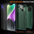 Ezanmull iPhone 14 Case - Dark Green, Full-Body, Shockproof & Dropproof + 2 Tempered Glass & Camera Lens Protectors.