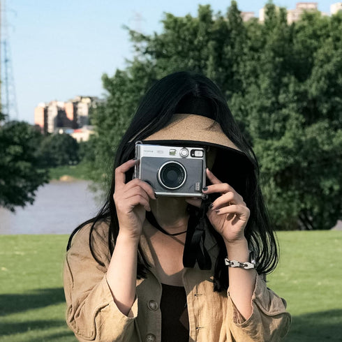 Rieibi Clear Protective Case for Fujifilm Instax Mini Evo Instant Camera, Hard Carrying Case with Shoulder Strap