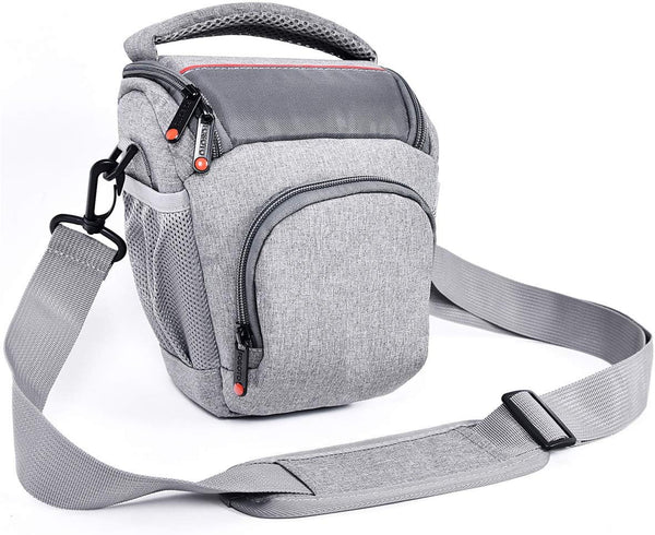 FOSOTO Compact DSLR Camera Bag, Shoulder Crossbody Case for Canon & Nikon with Waterproof Rain Cover