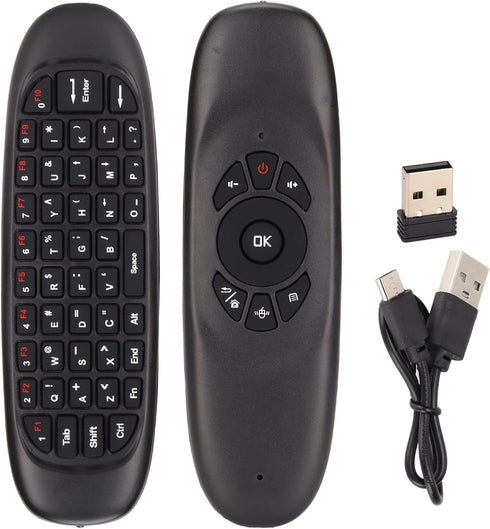 Air Mouse, 2.4GHz Keyboard with USB Receiver and Cable, Universal TV Remote for PC TV, Plug and Play