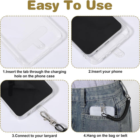 DOPENSPI 2 2 (4 Patches+2 Pcs Phone Lanyard Tether,Anti Theft Phone Strap Cell Phones with pcs Spring Lanyard Universal