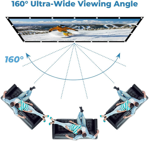 KOGATA 100 Inch: Outdoor Projector Screen with Stand Portable Projection Screen for Outside Theater Home Backyard