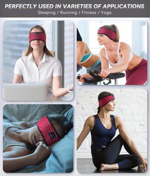 MUSICOZY Sleep Headphones Wireless Bluetooth 5.2 Headband, Music Sports Sleeping Headphones for Women, Girls, Workout,