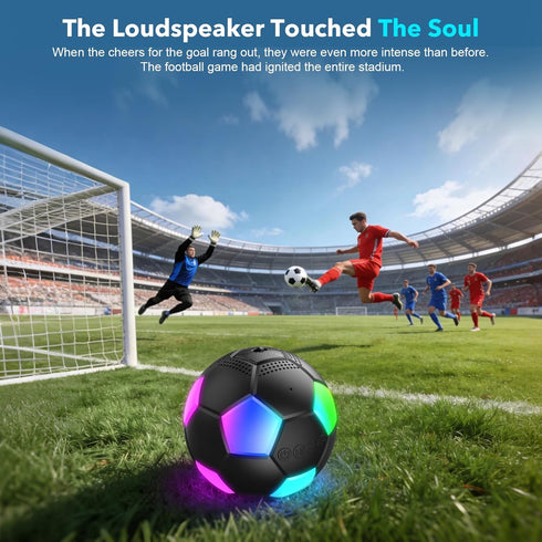 RZLCCL IPX6 5W Soccer Ball Shaped Speaker, Portable Wireless Speaker with LED Light, Waterproof, Stereo, TWS Pairing