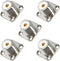 UHF Panel Mount 5-Pack Female SO239 Chassis Mount 4-Hole Jack Flange Solder Cup RF Coax Connector for J Pole Antenna