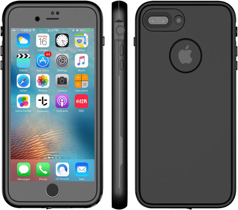 for iPhone 8 Plus & 7 Plus Waterproof Case - Underwater Snowproof Dirtproof Shockproof Cover (Black/Gray)
