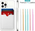 Weewooday 6 Pieces Phone Card Pocket Holder, PU Leather Cell Phone Card Stick, Wallet Pouch for Back of Phone