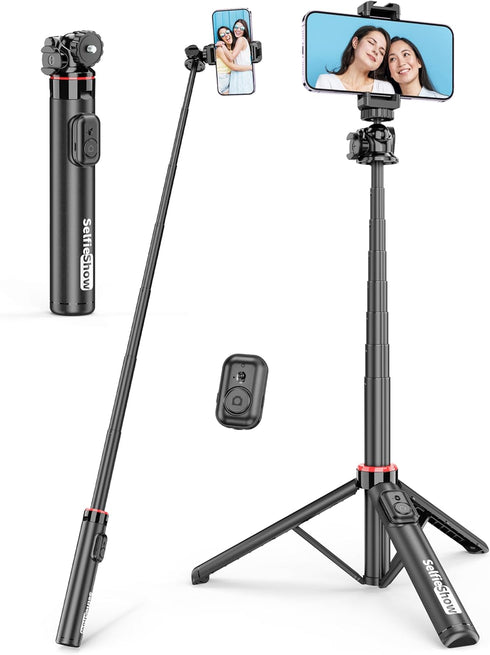 SelfieShow Aluminum Selfie Stick Phone Tripod, 360 Ball Head Selfie Stick for iPhone