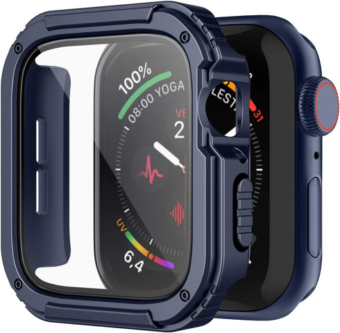 Recoppa Rugged Apple Watch Case 41mm Series 7 & 8 & 9 with Screen Protector, Durable Military Grade Drop-proof Cover