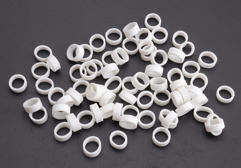 200 Pcs Silicone Cable Ties, 12 MM OD Reusable Rubber Bands for Home Office School Wire Cord Management (White)
