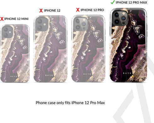 BURGA Phone Case for iPhone 12 Pro Max, Cute Trendy Aesthetic Pattern Hard Shell Protection