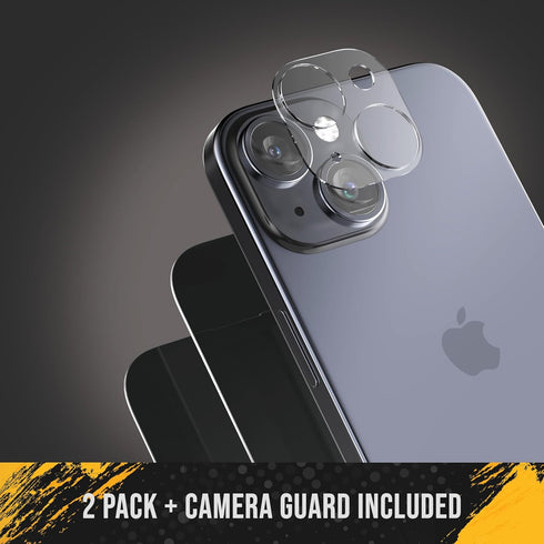 magglass Compatible with iPhone 15 Screen Protector (2 Pack), Camera Lens Guard, Bubble-free Applicator Tool (High