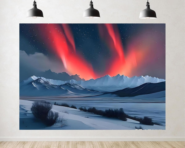 TryKid 10x8ft Aurora Borealis Backdrop Pine Woods Norway Polar Colorful Night Sky Forest