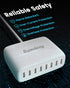 USB Charger Station, SUPERDANNY 8-Port Desktop Charging Station for Multiple Devices, Compatible with iPhone