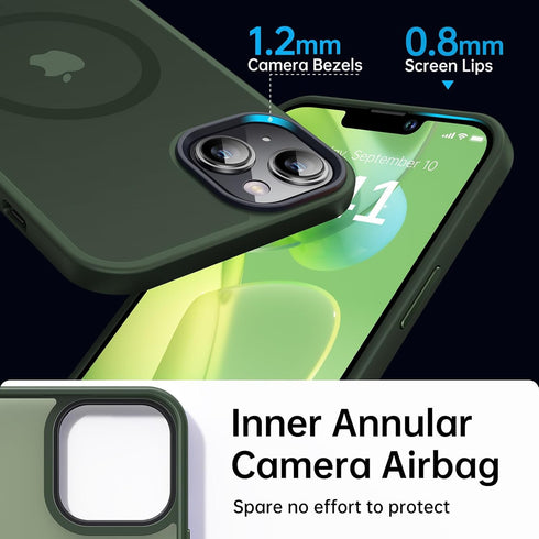 Magnetic Case for iPhone 13 & iPhone 14 for MagSafe, 10FT Military Grade Protective Slim Translucent