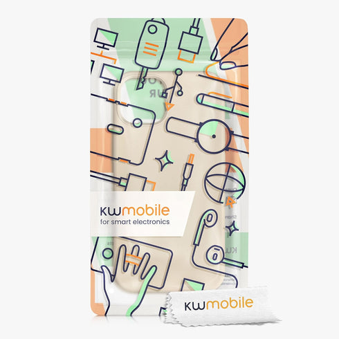 kwmobile TPU Silicone Case Compatible with Apple iPhone 13 - Soft Finish Phone Cover, Cream