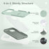 GONEZ iPhone 14 Case, Calke Green Liquid Silicone, 6.1", Shockproof, with 2X Screen & Camera Lens Protectors.