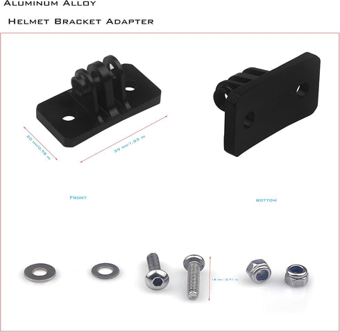 Universal Helmet Fixed Mounts, Camera Metal Bracket Adapter for GoPro Series Sport Camera/Skydiving Helmet