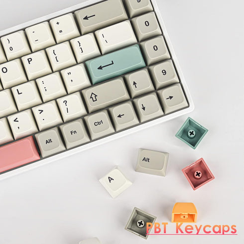 PBT Keycaps 60 Percent Dye-Sub XDA 134 Retro Keycap Set for Cherry MX Gateron Kailh Switches, Gaming Mechanical Keyboard