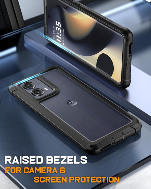 Poetic Guardian Case for Motorola Moto Edge 2024, 20FT Mil-Grade Drop Tested, Full Body Hybrid Shockproof Black