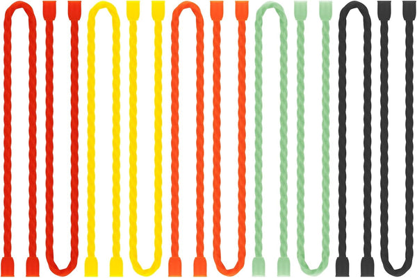 Gesipor 10 PCS 12-Inch Silicone Cable Ties, Reusable Rubber Twist Ties for Bundling, Indoor and Outdoor (5 Colors)