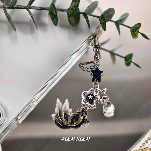 Aesthetic Y2K Pink Phone Charm - Cute Cell Phone Charms Strawberry Star Heart Straps for Women Phone Bag Decor