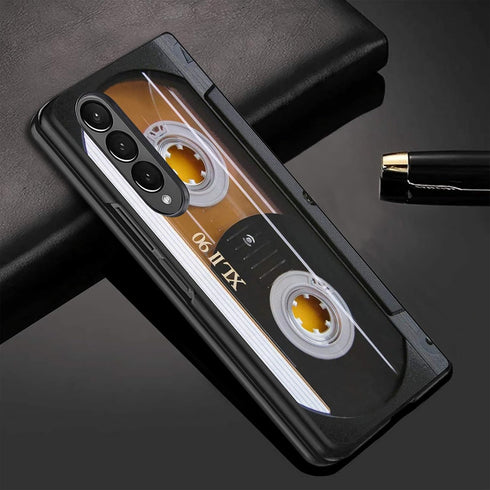 Samsung Galaxy Z Fold 3 Phone Case, Vintage 80s Music Cassette, Slim Fit Hard PC Shockproof Drop Folding Stylish