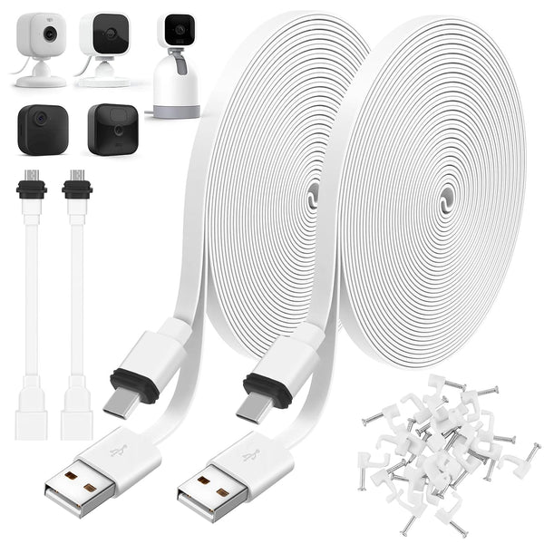 Uogw 2Pack 25FT Power Cable for Blink Mini2,Blink Mini,Blink Outdoor 4 (4th
