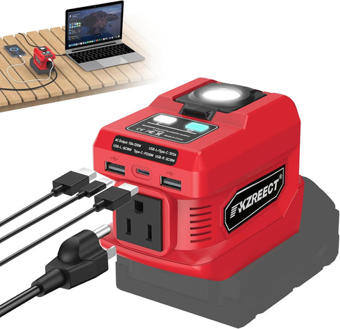 Kzreect 220W Power Inverter Compatible with Milwaukee 18V Batteries (Battery Not Included), DC